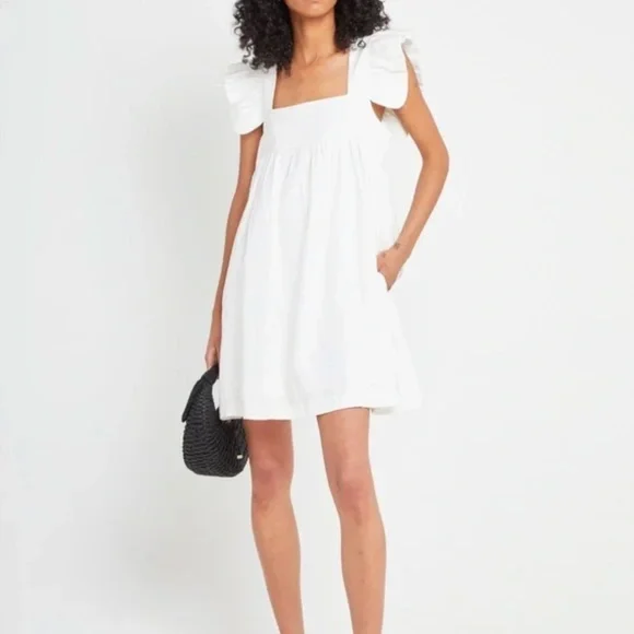 O.P.T. Dresses | White Linen Aria Dress With Pockets! From O.P.T. - Nwt - Xl | Color: White | Size: Xl | Lebleb's Closet O.P.T. Dresses | White Linen Aria Dress With Pockets! From O.P.T. - Nwt - Xl | Color: White | Size: Xl | Lebleb's Closet